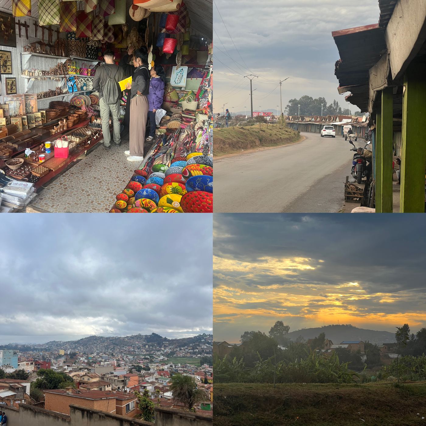 Stände auf dem Souvenirmarkt, Straßen und der Blick über die Dächer von Antananarivo